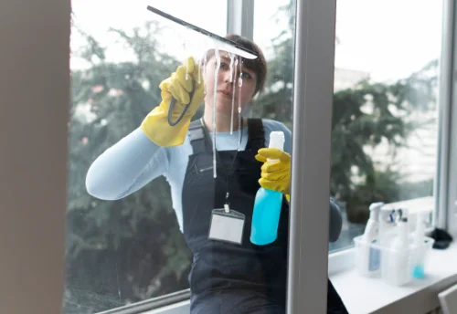 Nettoyage de vitres intérieures et extérieures à l'Escale